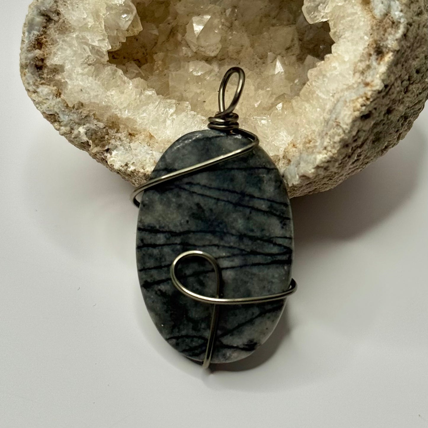 Charcoal Picasso Jasper Pendant