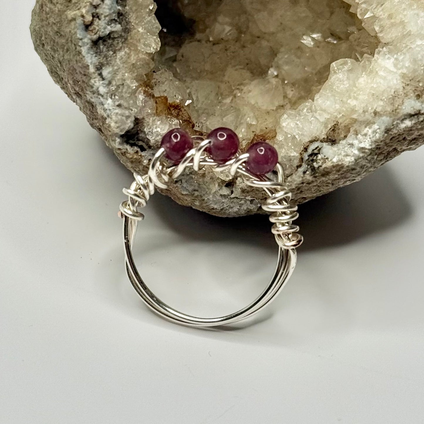 Silver Ruby Zoisite Ring