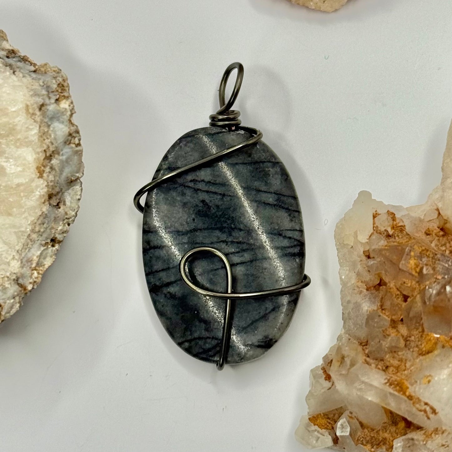Charcoal Picasso Jasper Pendant