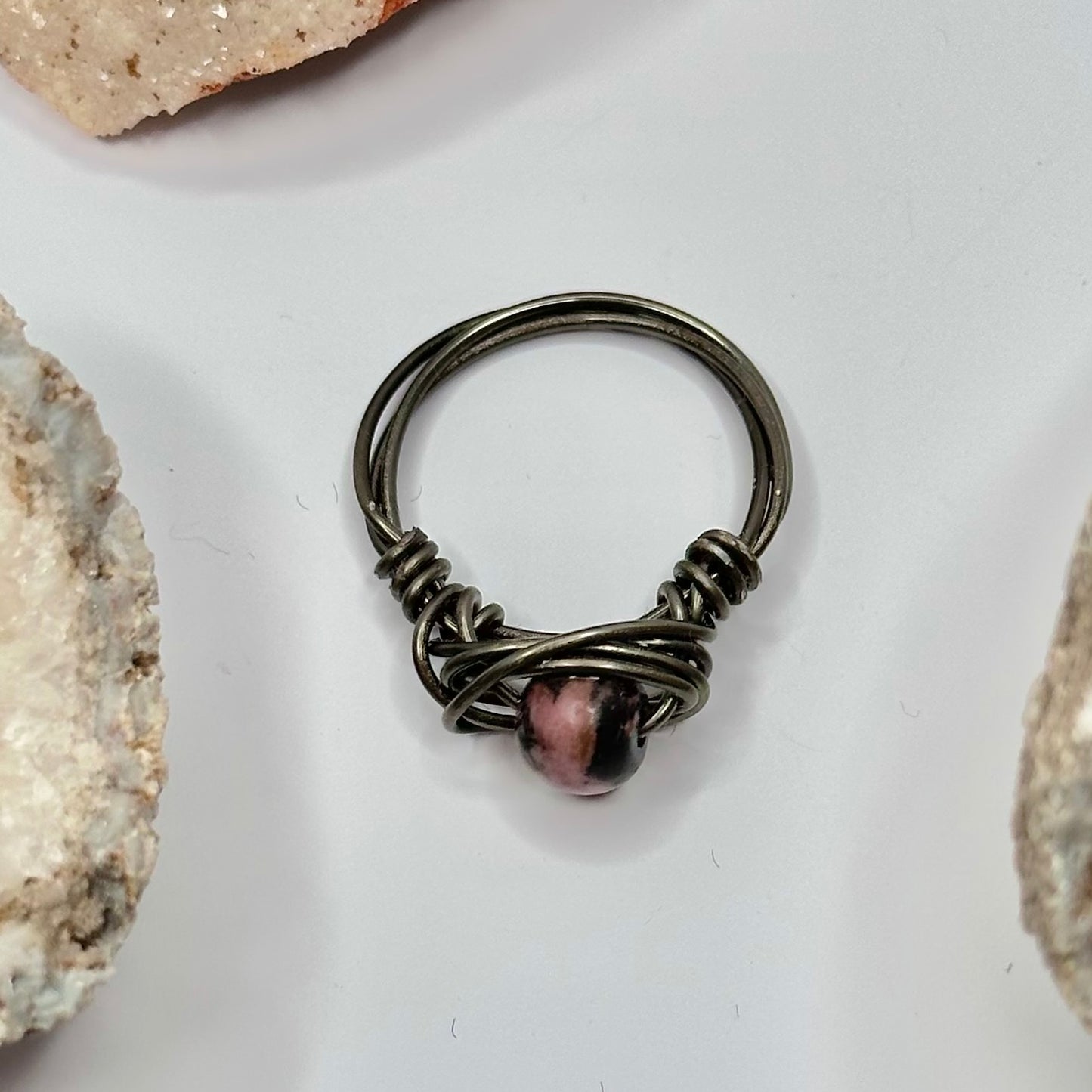 Charcoal Rhodonite Ring