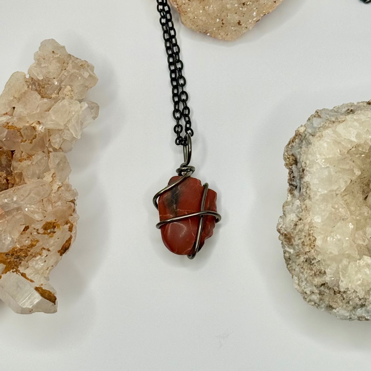 Charcoal Petrified Wood Necklace