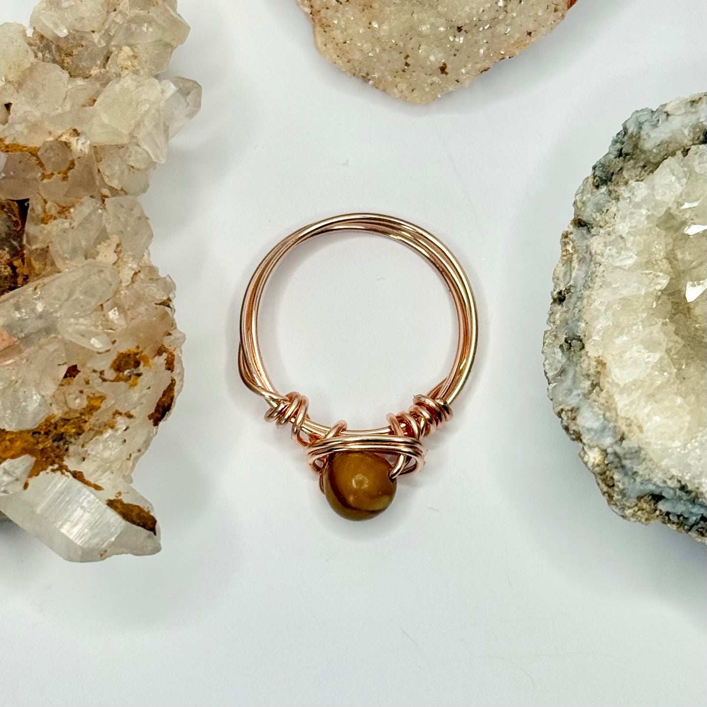 Rose Gold Picture Jasper Ring