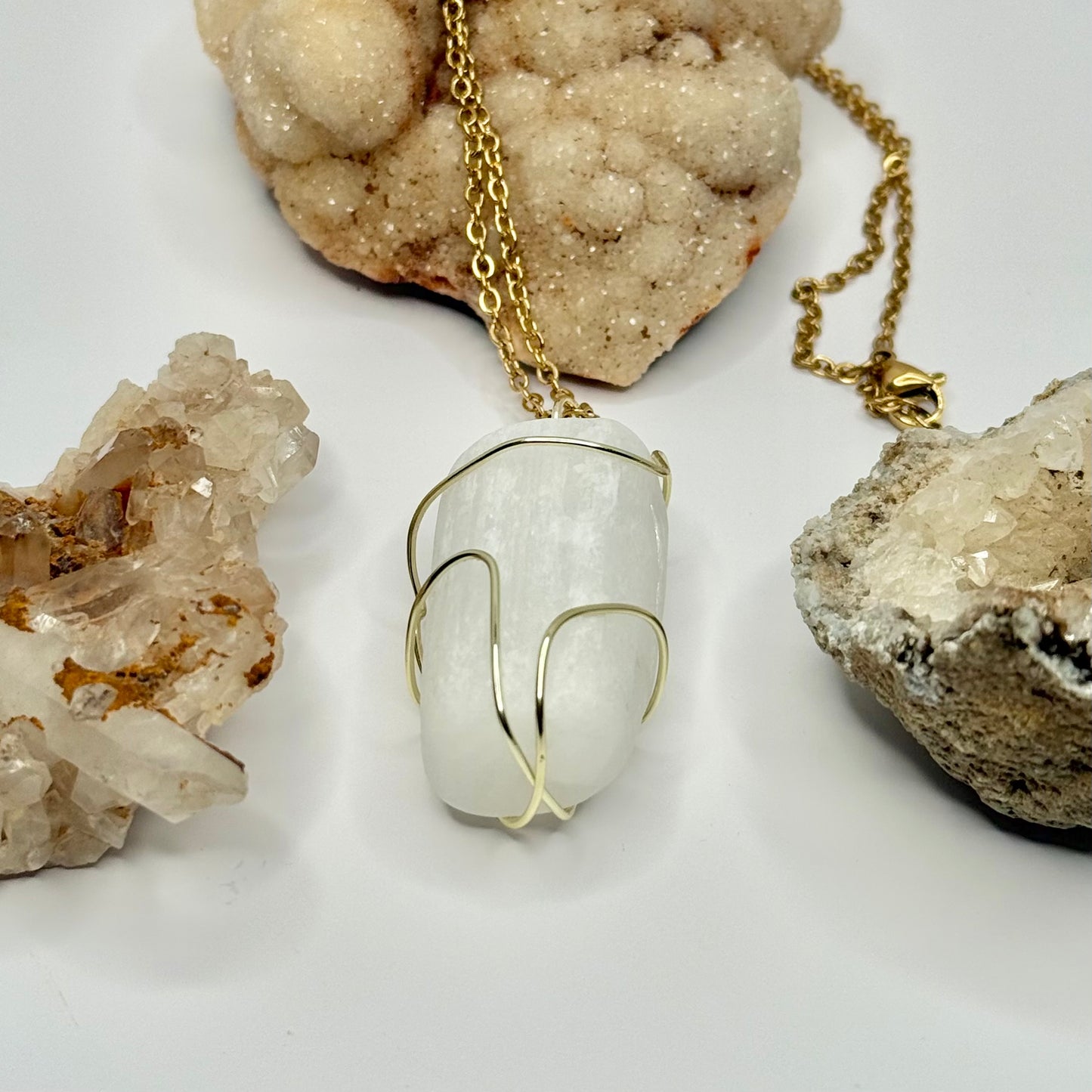 Gold Selenite Necklace