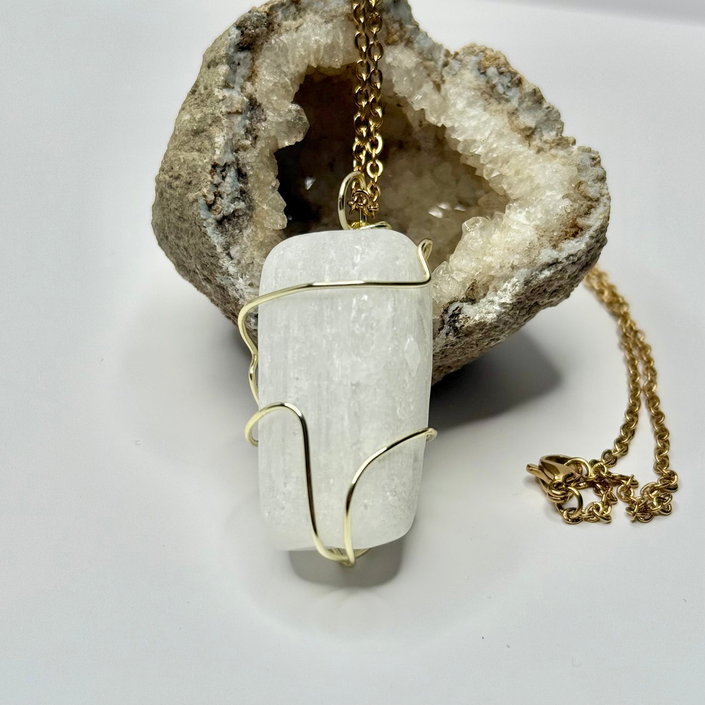Gold Selenite Necklace