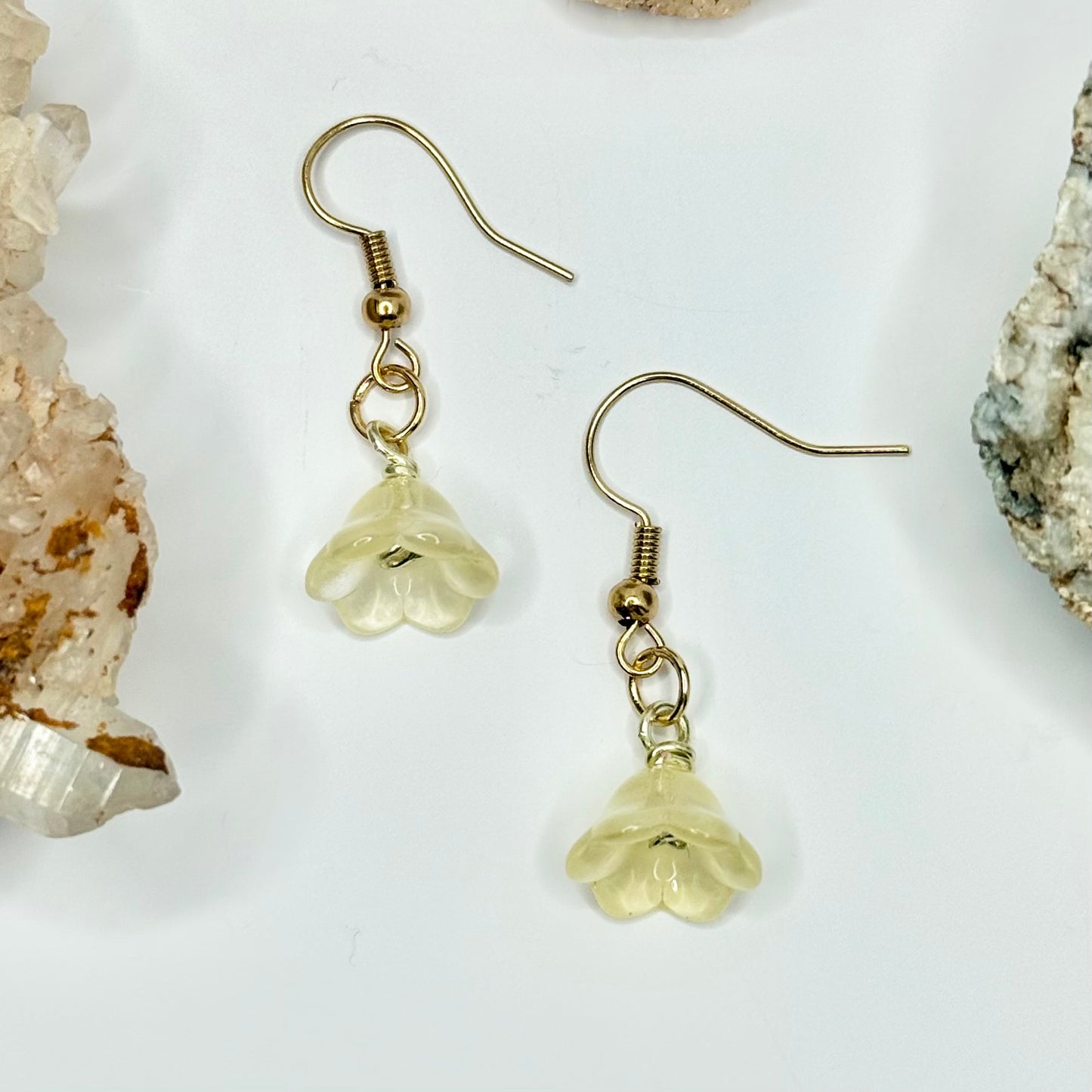 Gold Yellow Flower Earrings