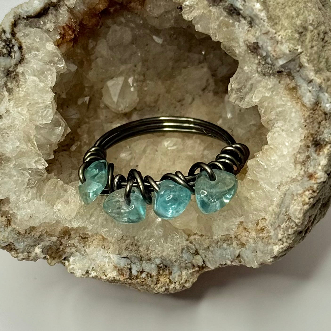 Charcoal Aquamarine Ring