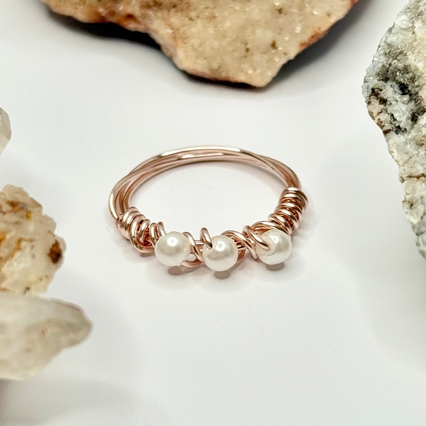 Rose Gold Pearl Ring