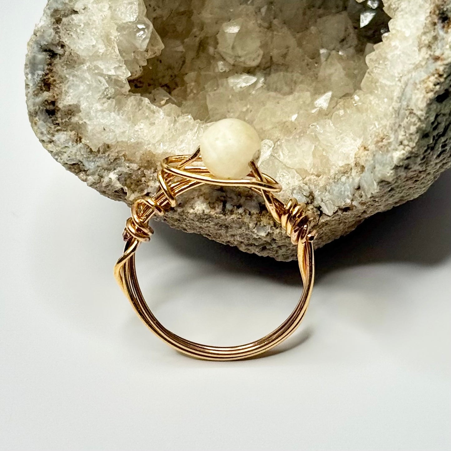 Gold Plated Yellow Calcite Ring