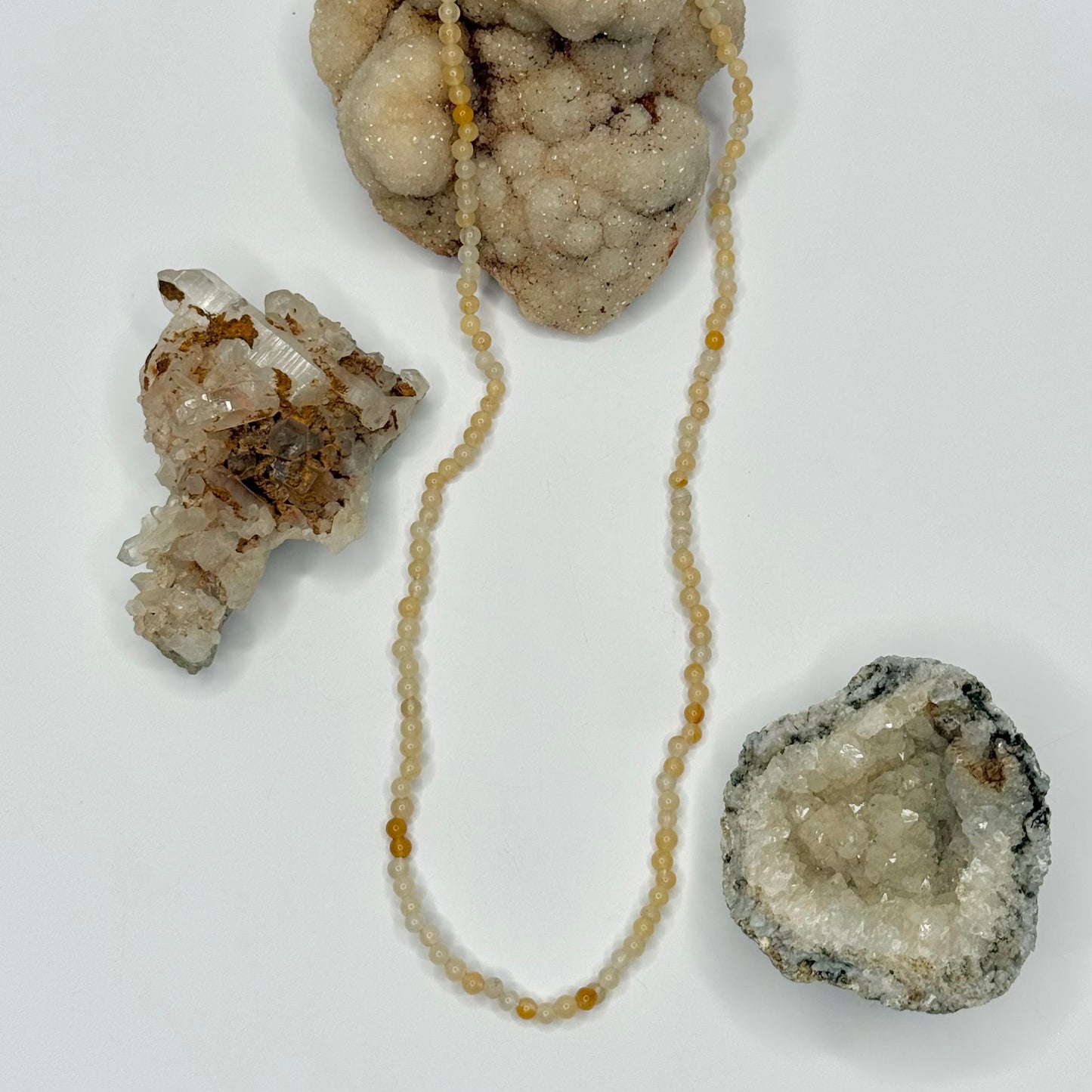 Yellow Carnelian Beaded Necklace