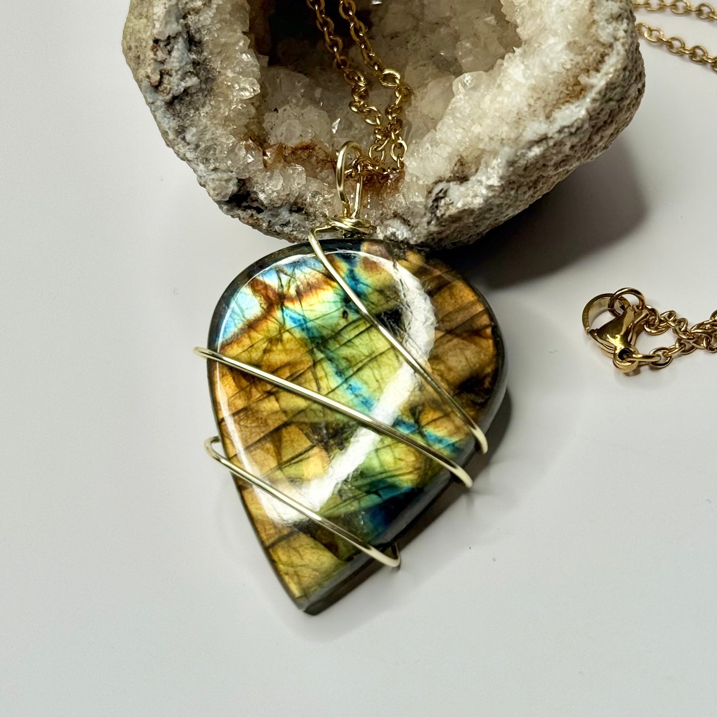 Gold Labradorite Necklace