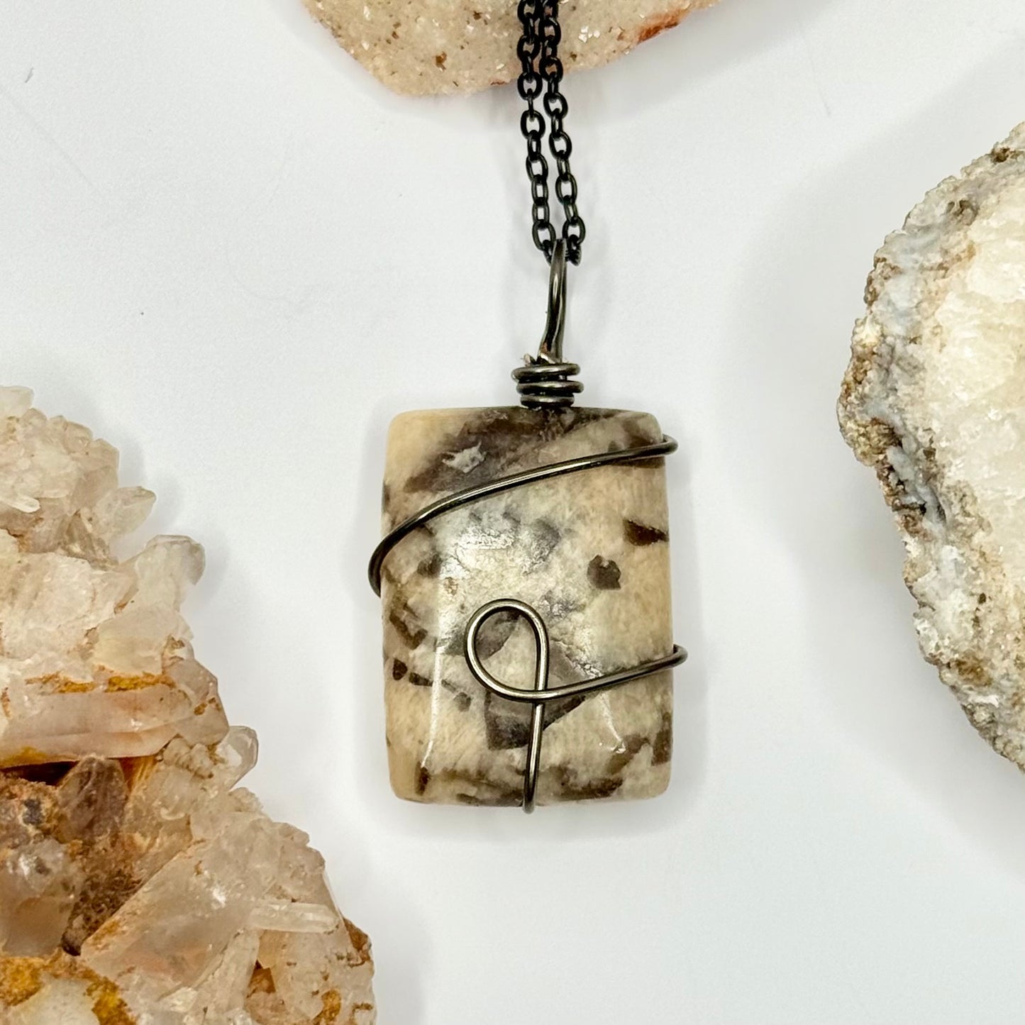 Charcoal Zebra Jasper Necklace