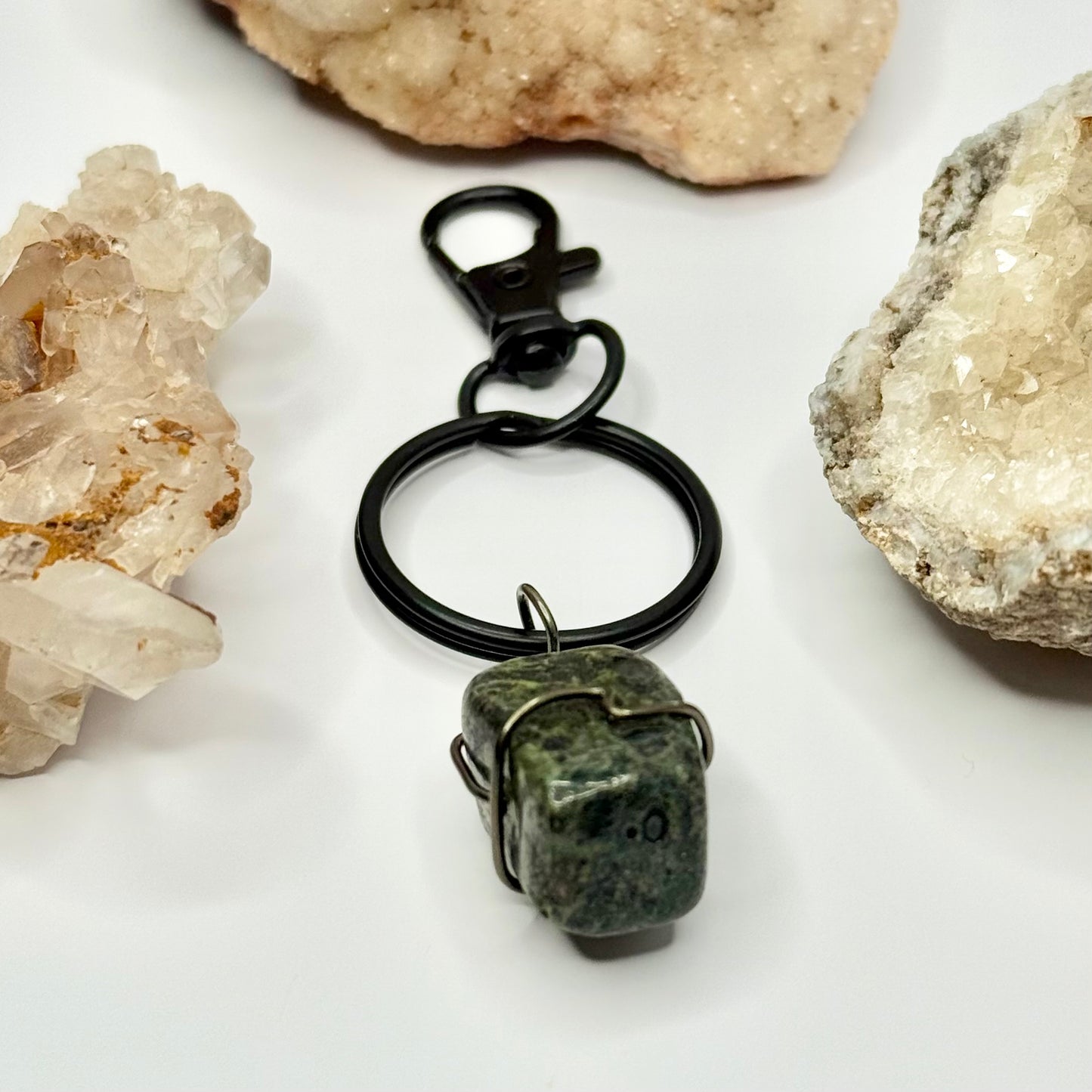 Charcoal Kambaba Jasper Keychain