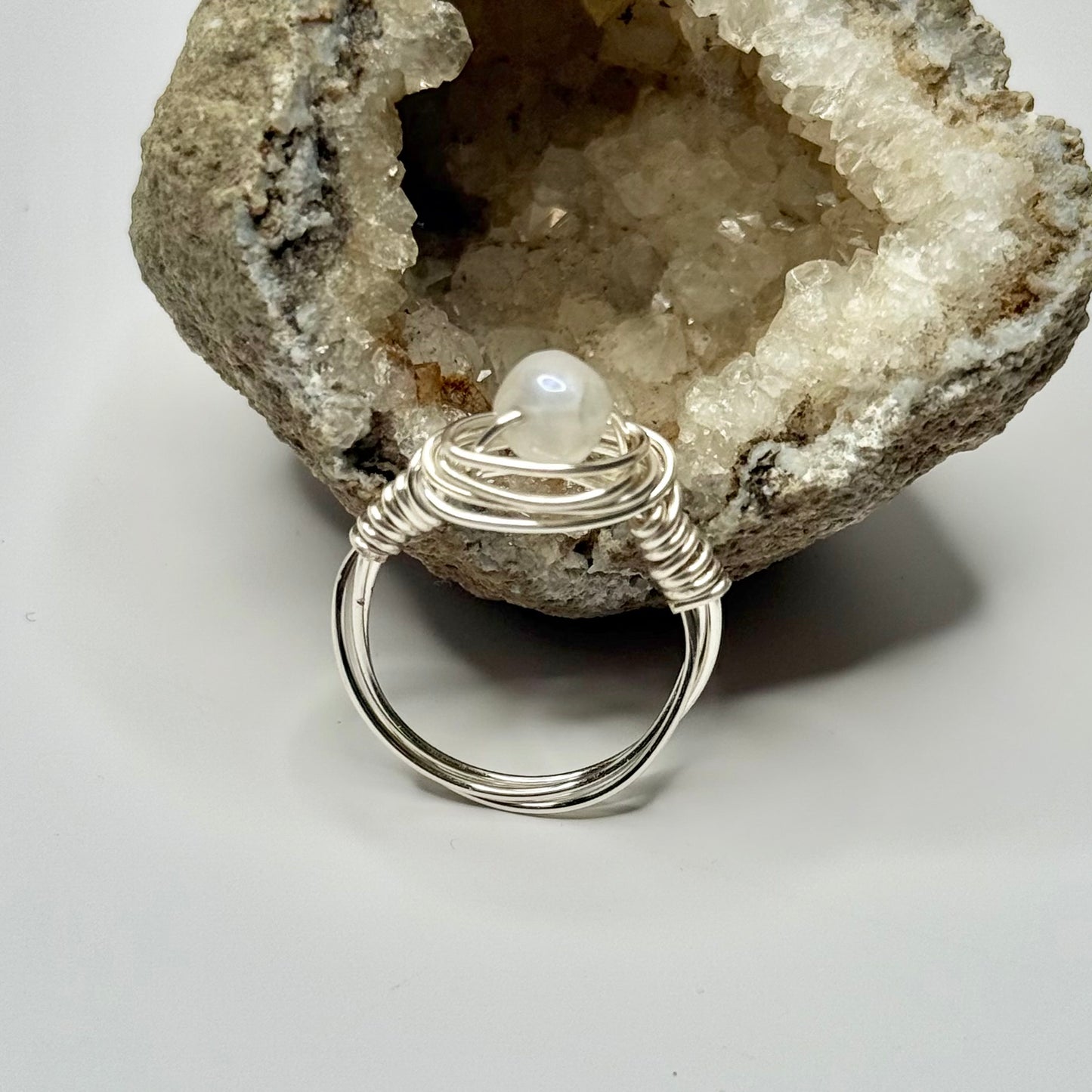 Silver Moonstone Ring