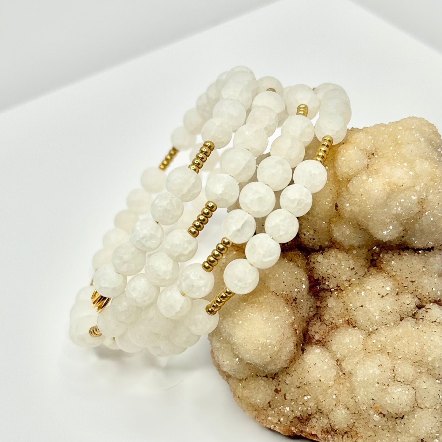 Gold Selenite Wrap Bracelet