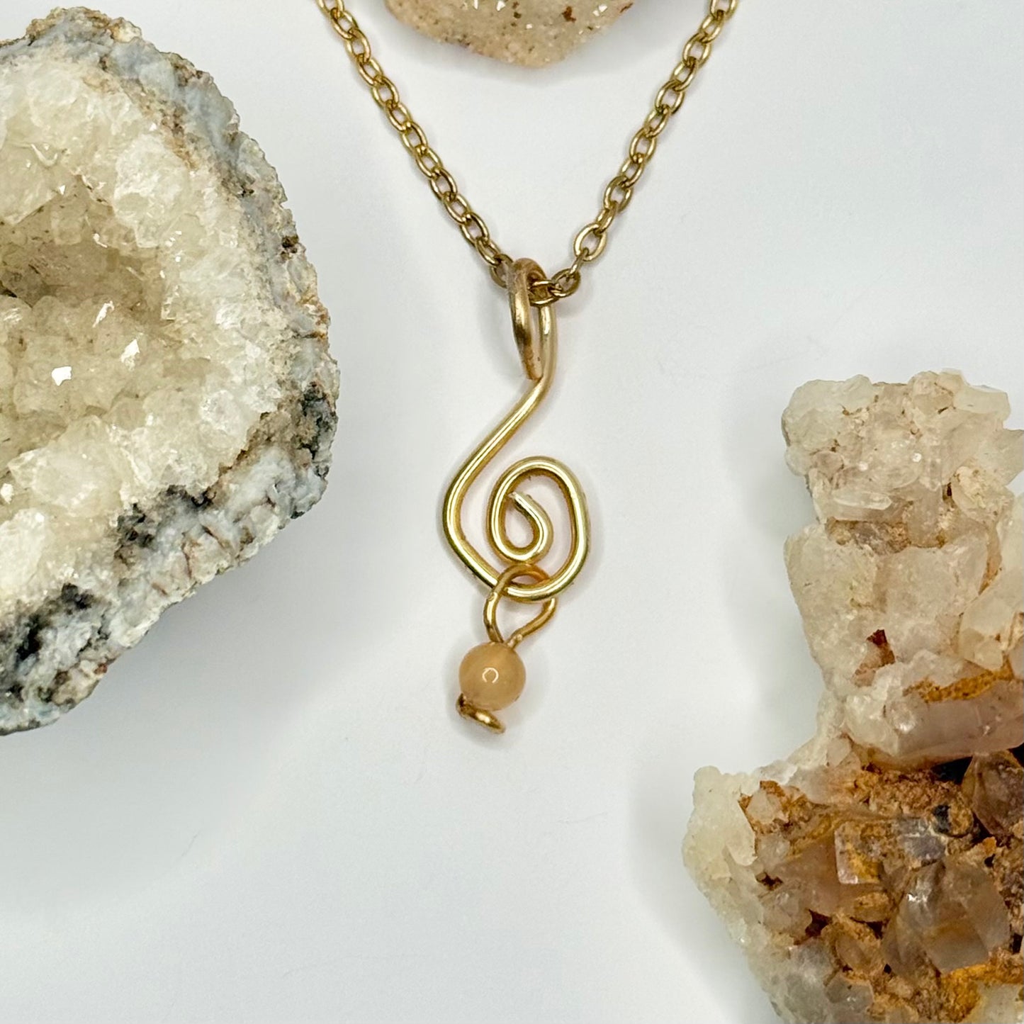 Gold Swirl Carnelian Necklace