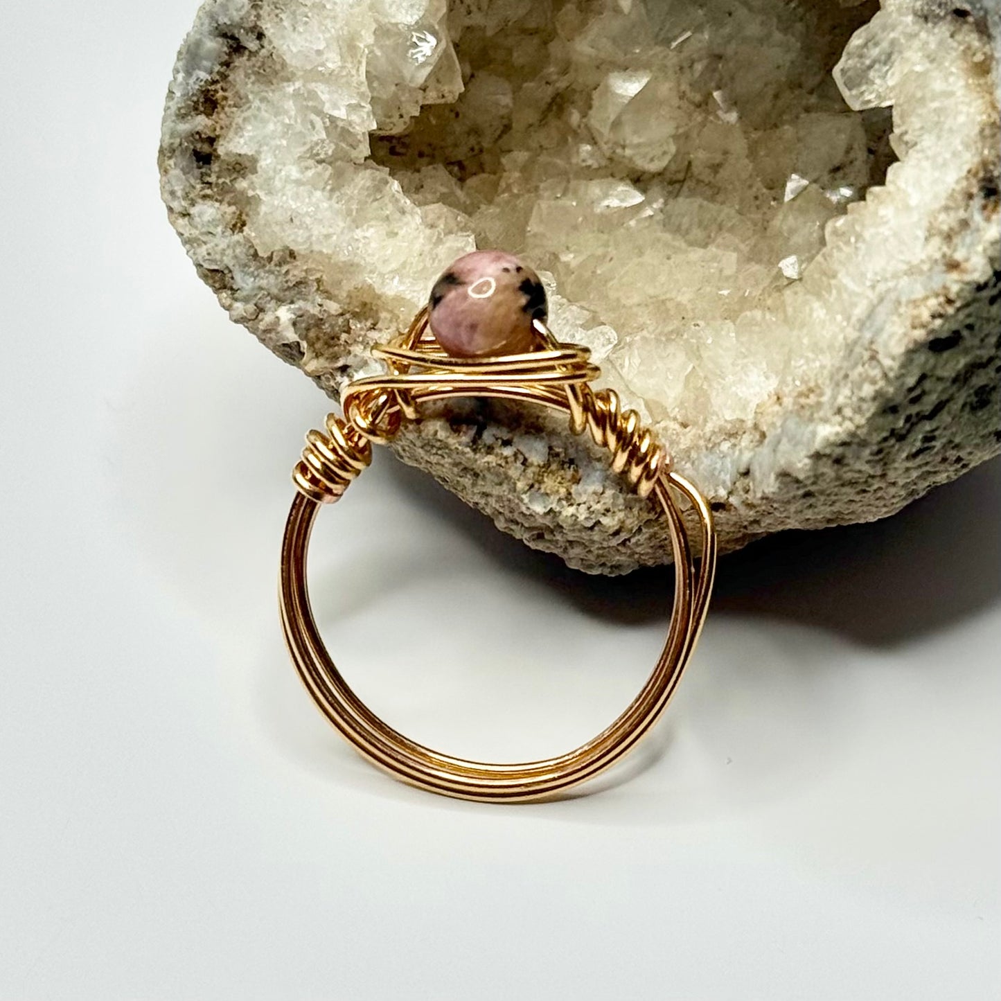 Gold Plated Rhodonite Ring