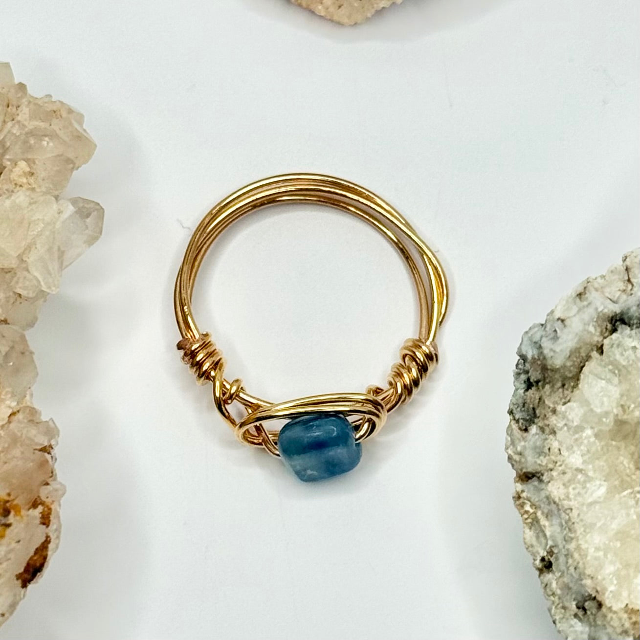 Gold Plated Blue Kyanite Ring