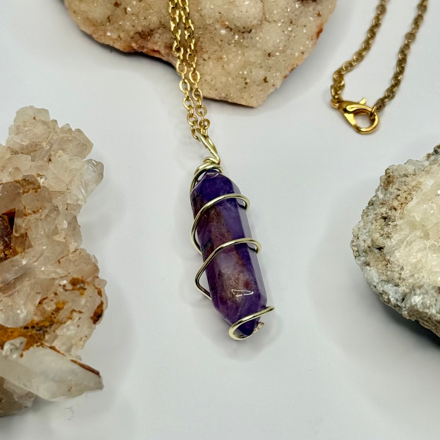 Gold Amethyst Necklace