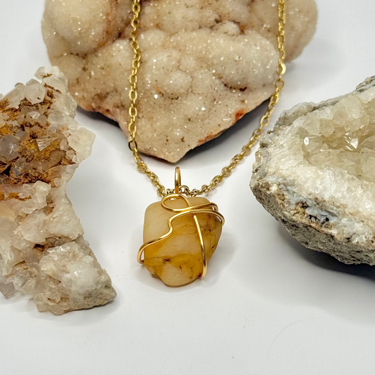 Gold Raw Carnelian Necklace