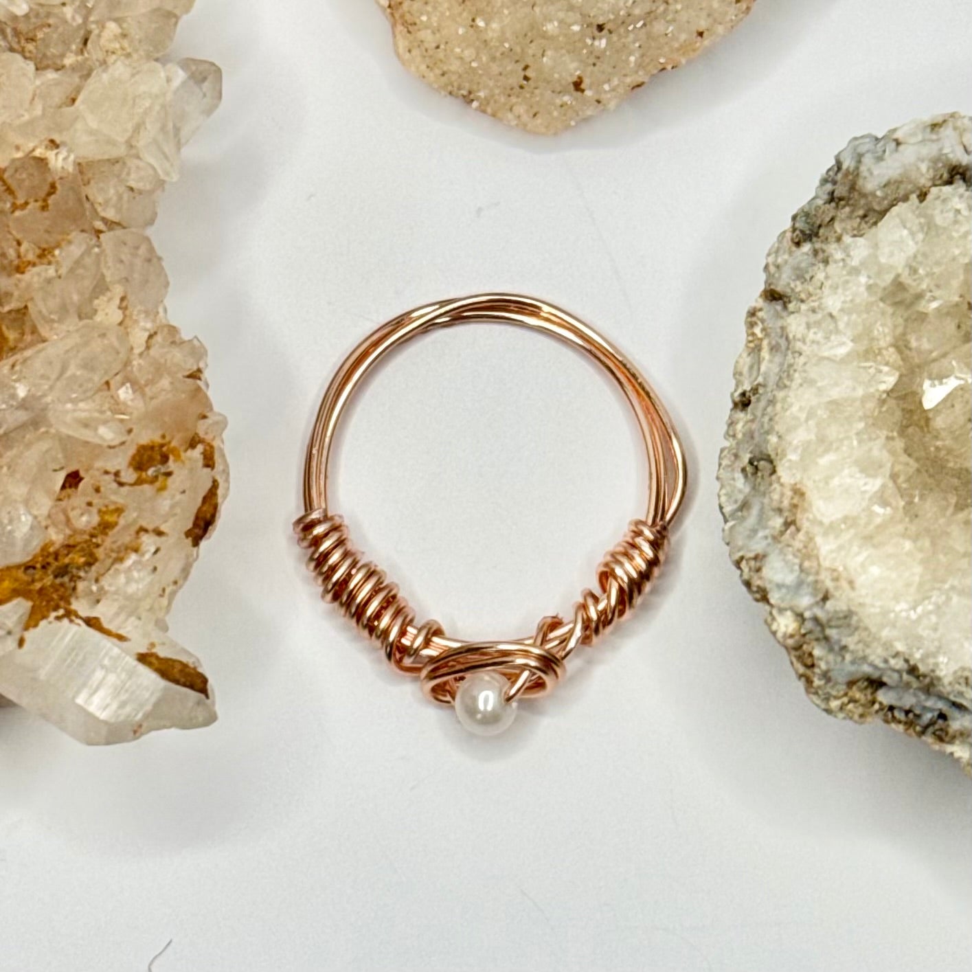 Rose Gold Pearl Ring