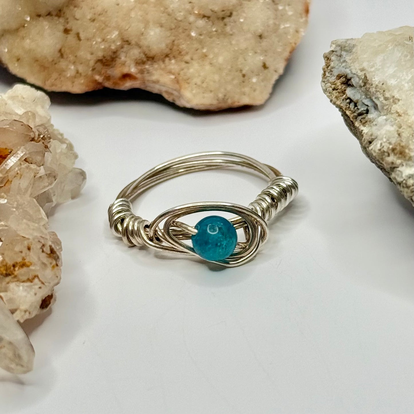 Sterling Silver Blue Apatite Ring