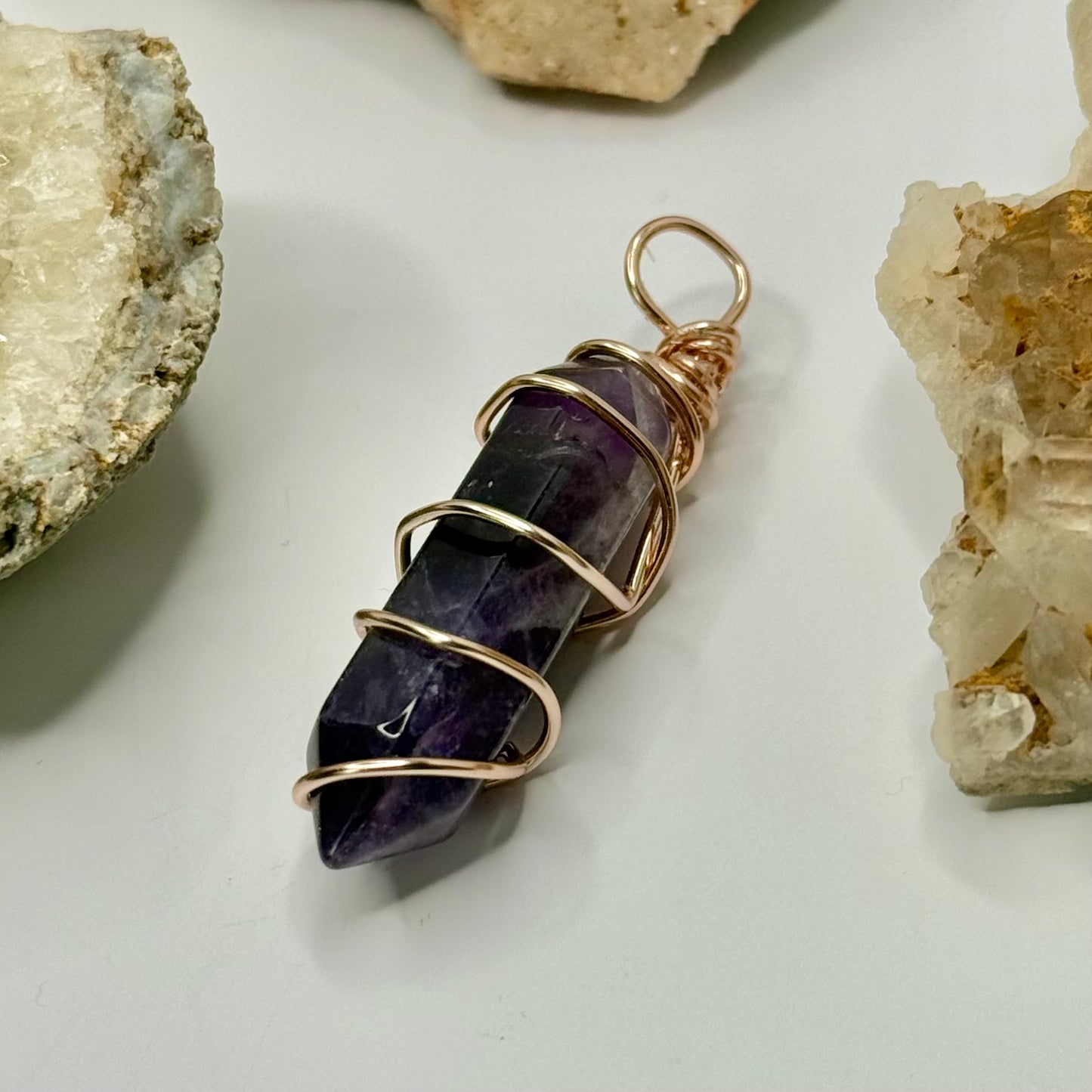 Rose Gold Amethyst Pendant