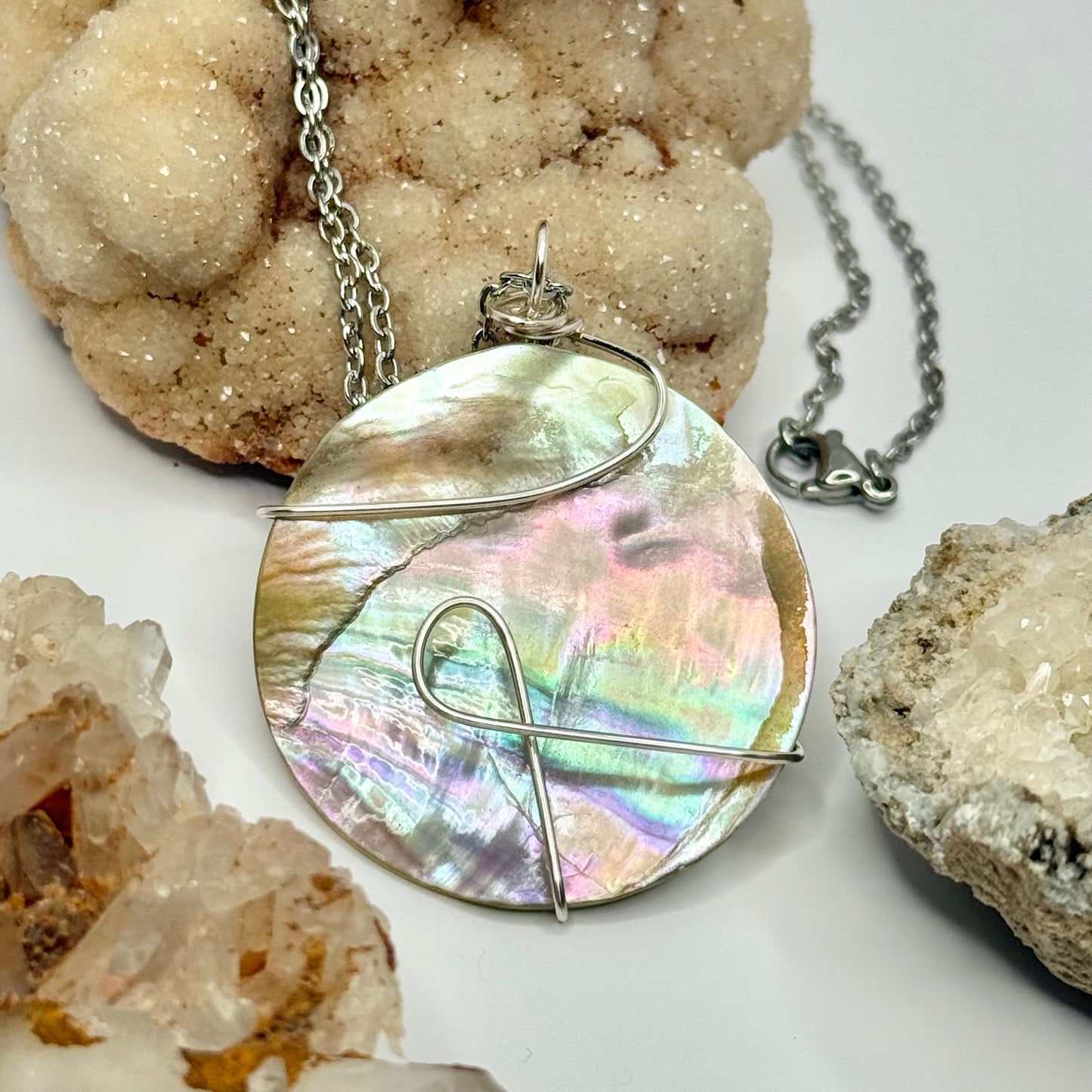 Silver Abalone Necklace
