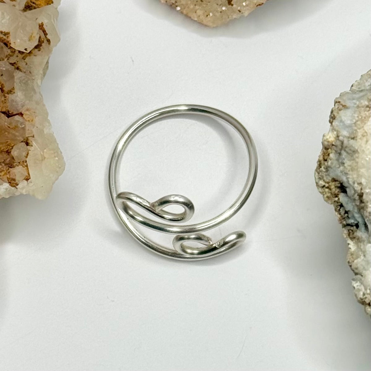 Silver Coil Bypass Ring