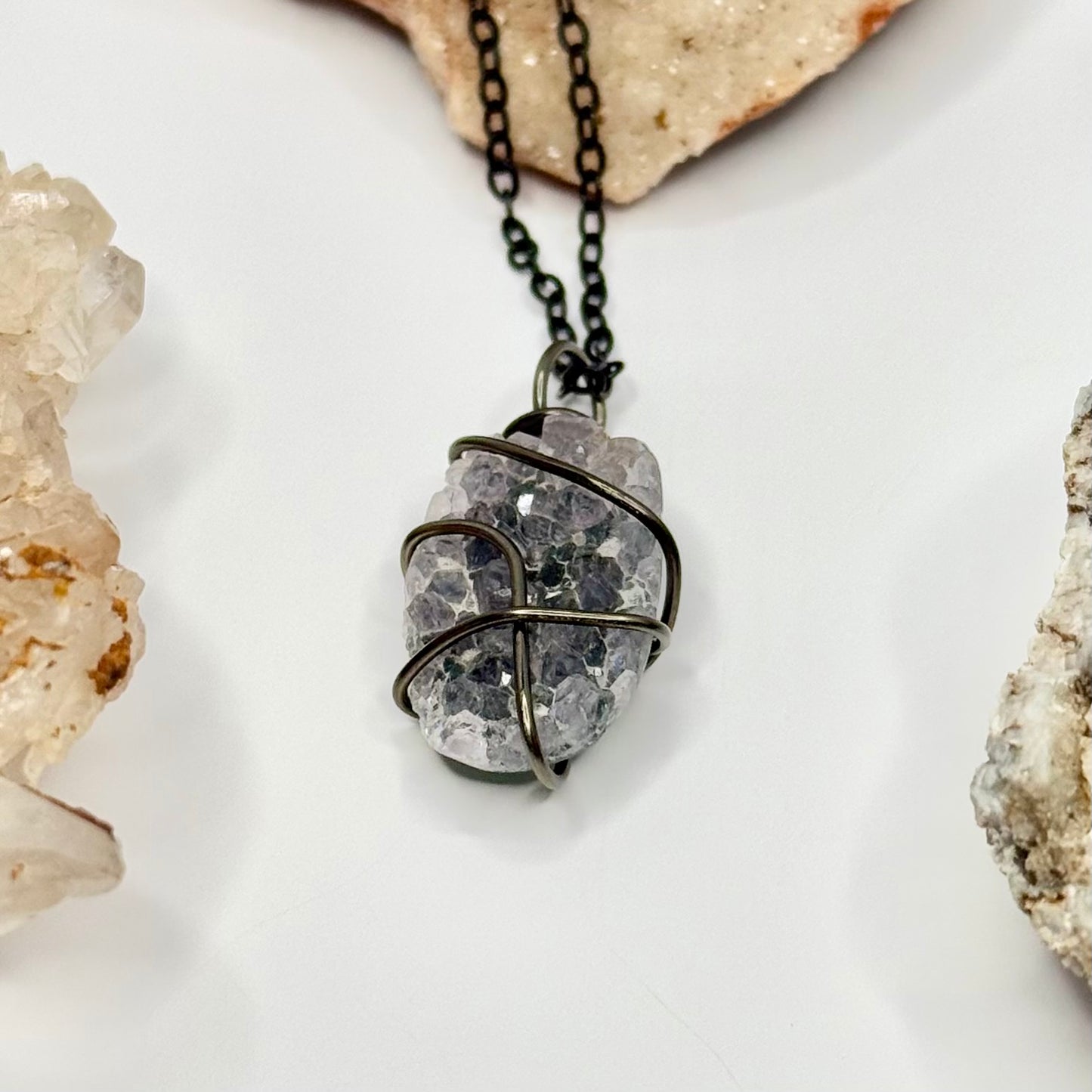 Charcoal Amethyst Cluster Necklace