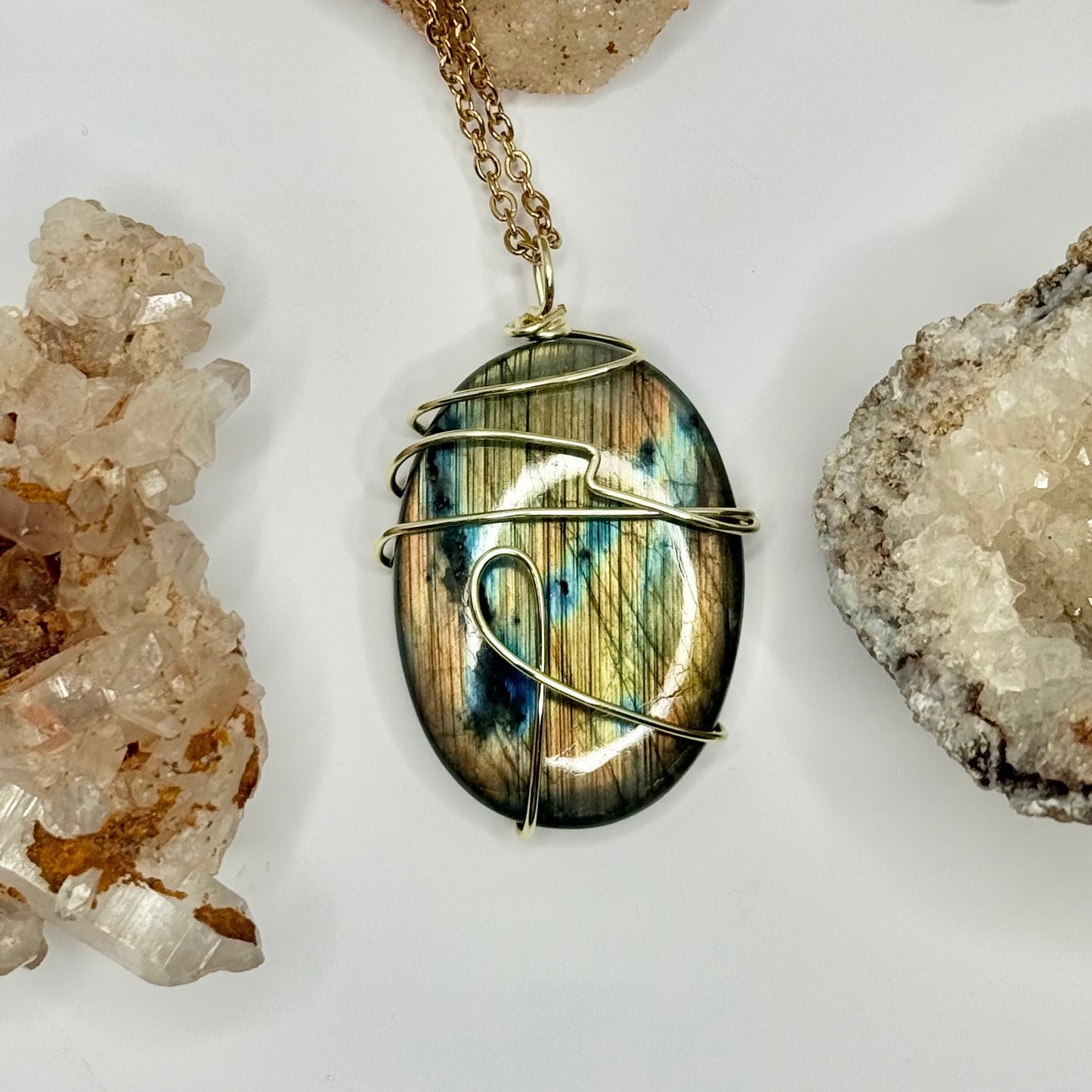 Gold Labradorite Necklace