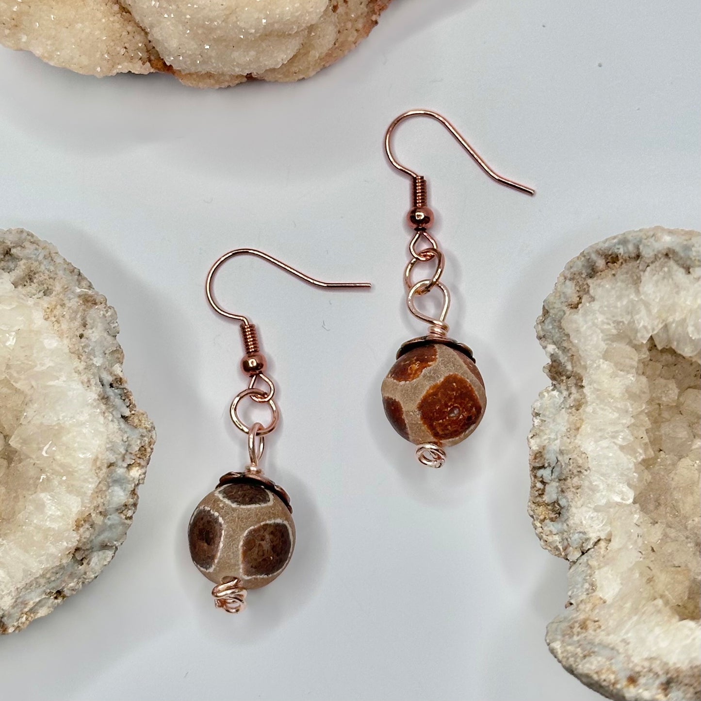 Rose Gold Tibetan Earrings