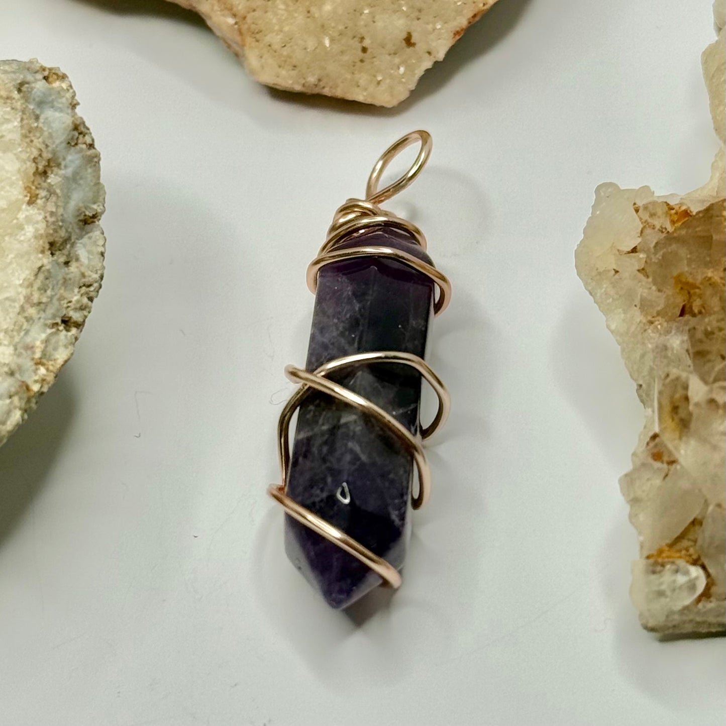 Rose Gold Amethyst Pendant