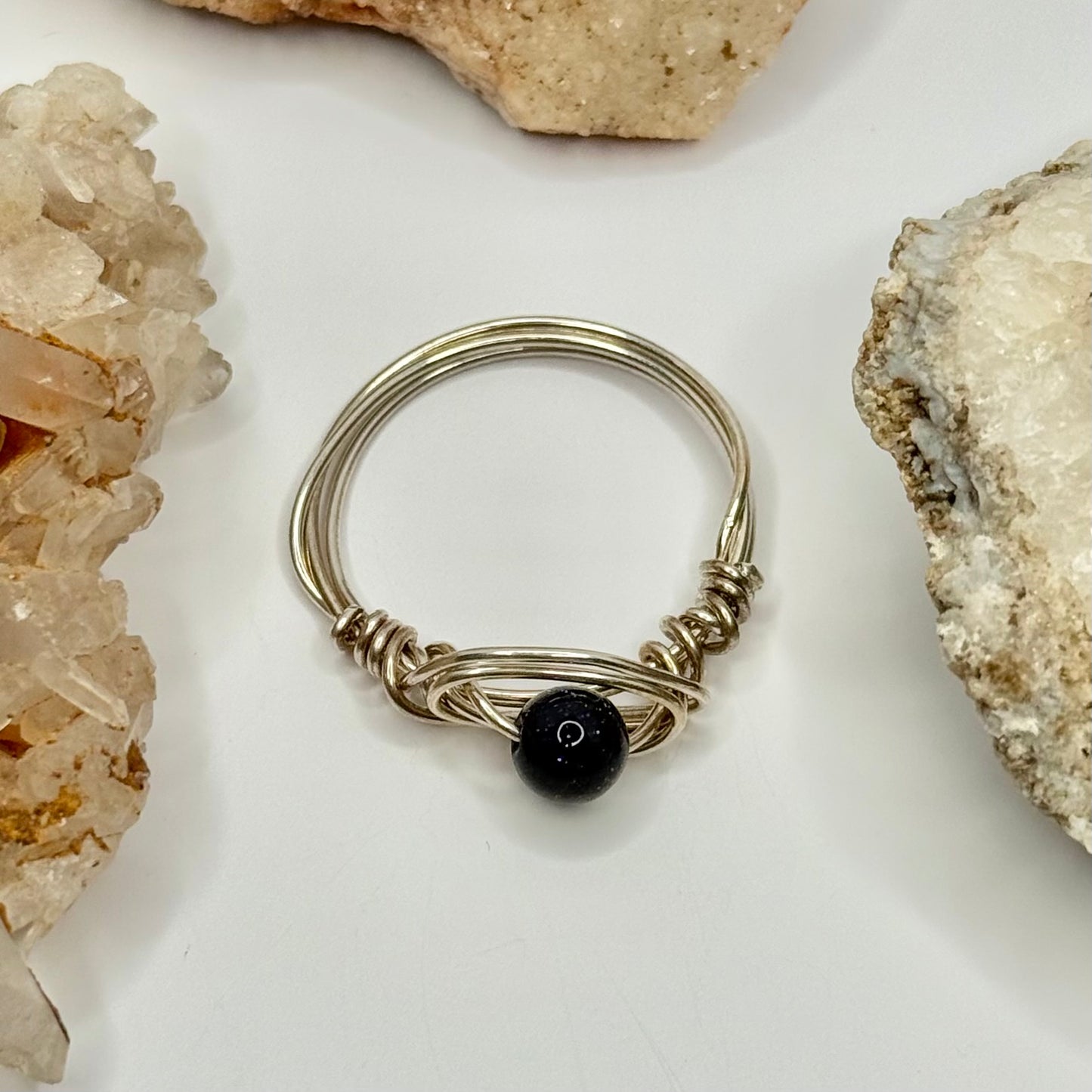 Sterling Silver Blue Goldstone Ring