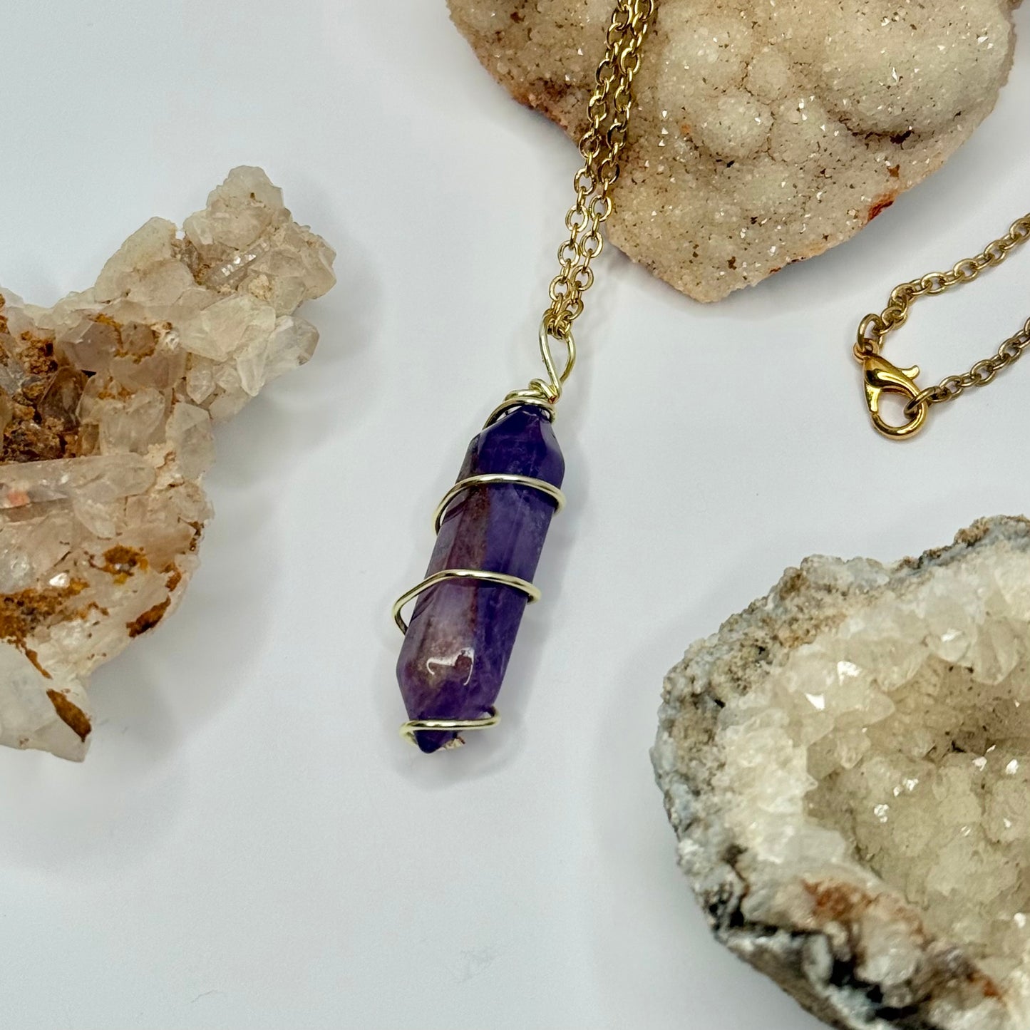 Gold Amethyst Necklace