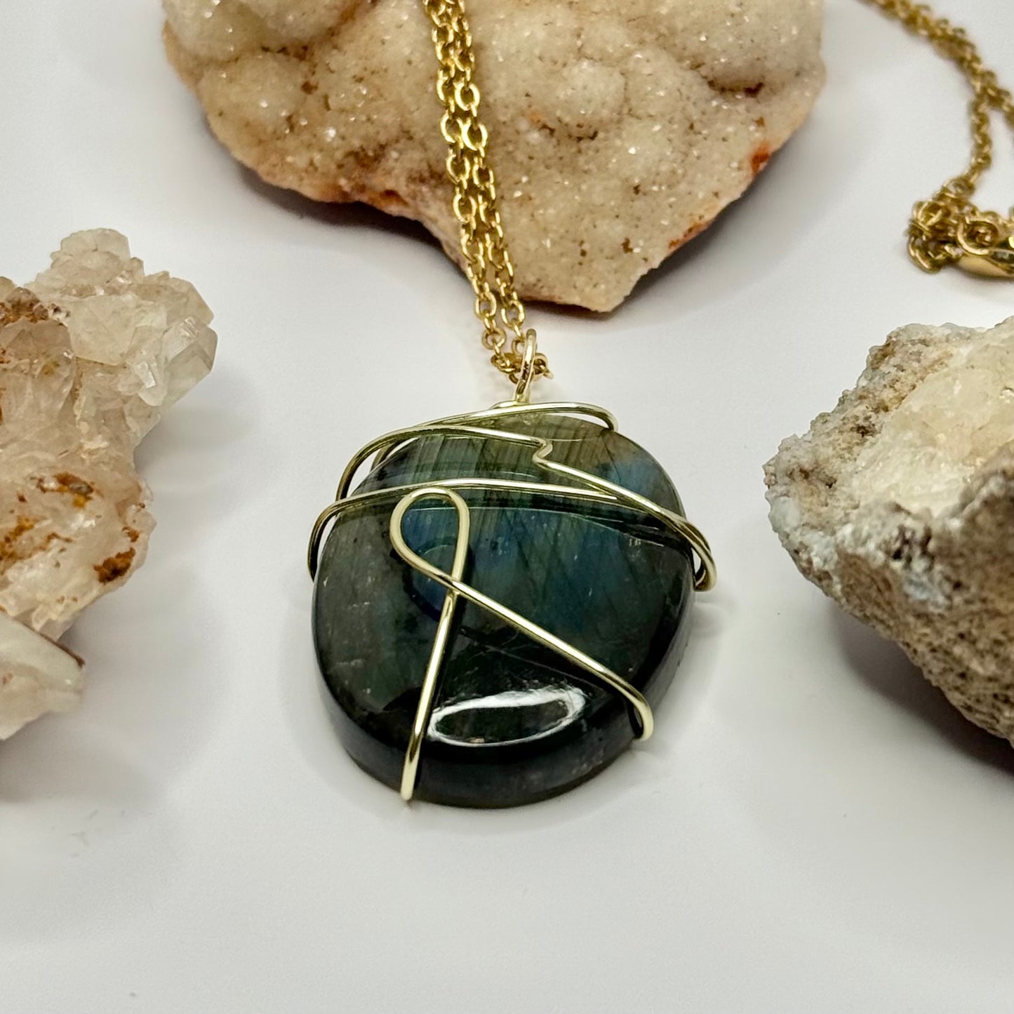 Gold Labradorite Necklace
