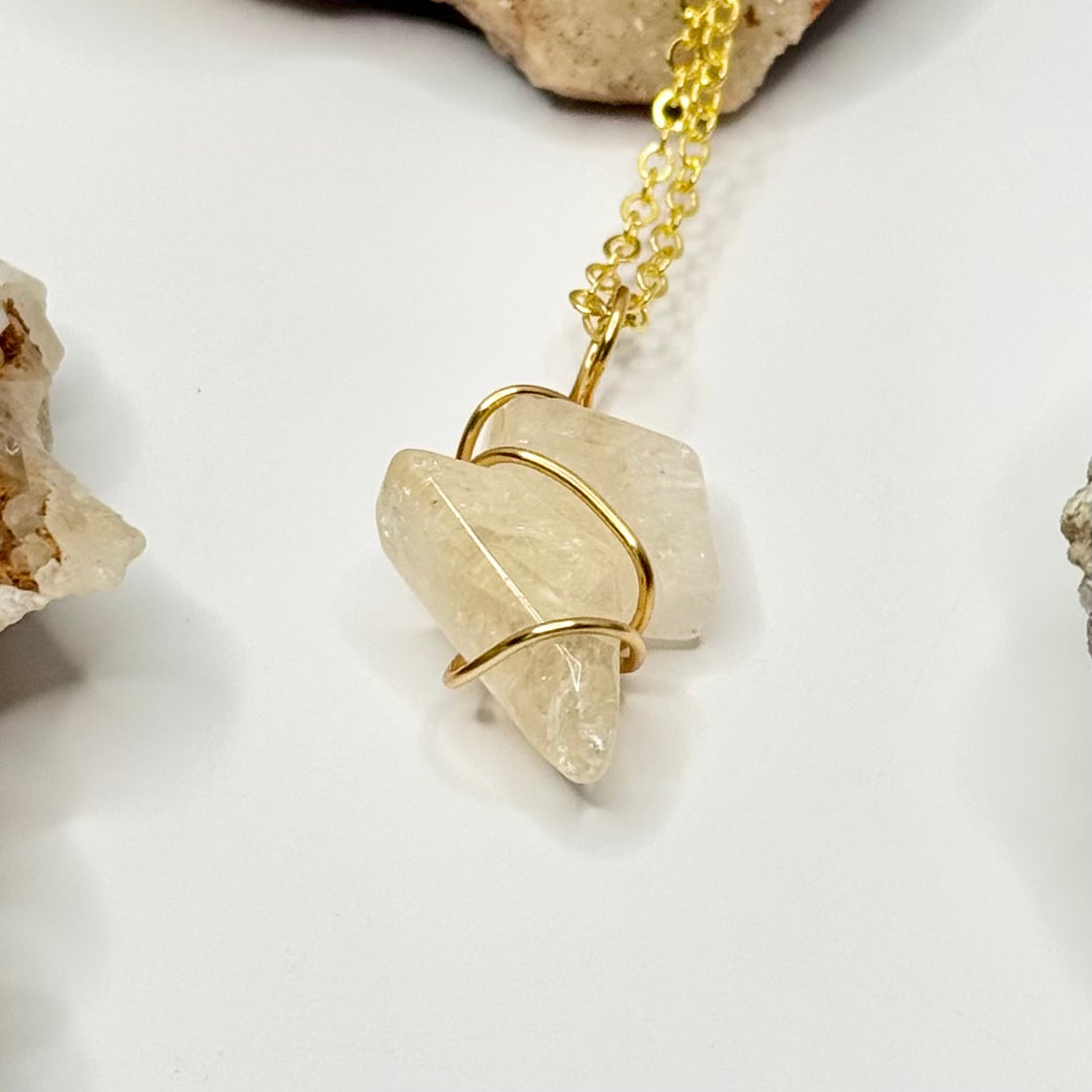 Gold Citrine Lightning Necklace