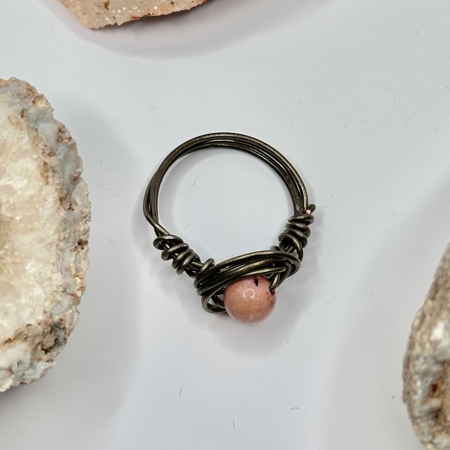 Charcoal Rhodonite Ring