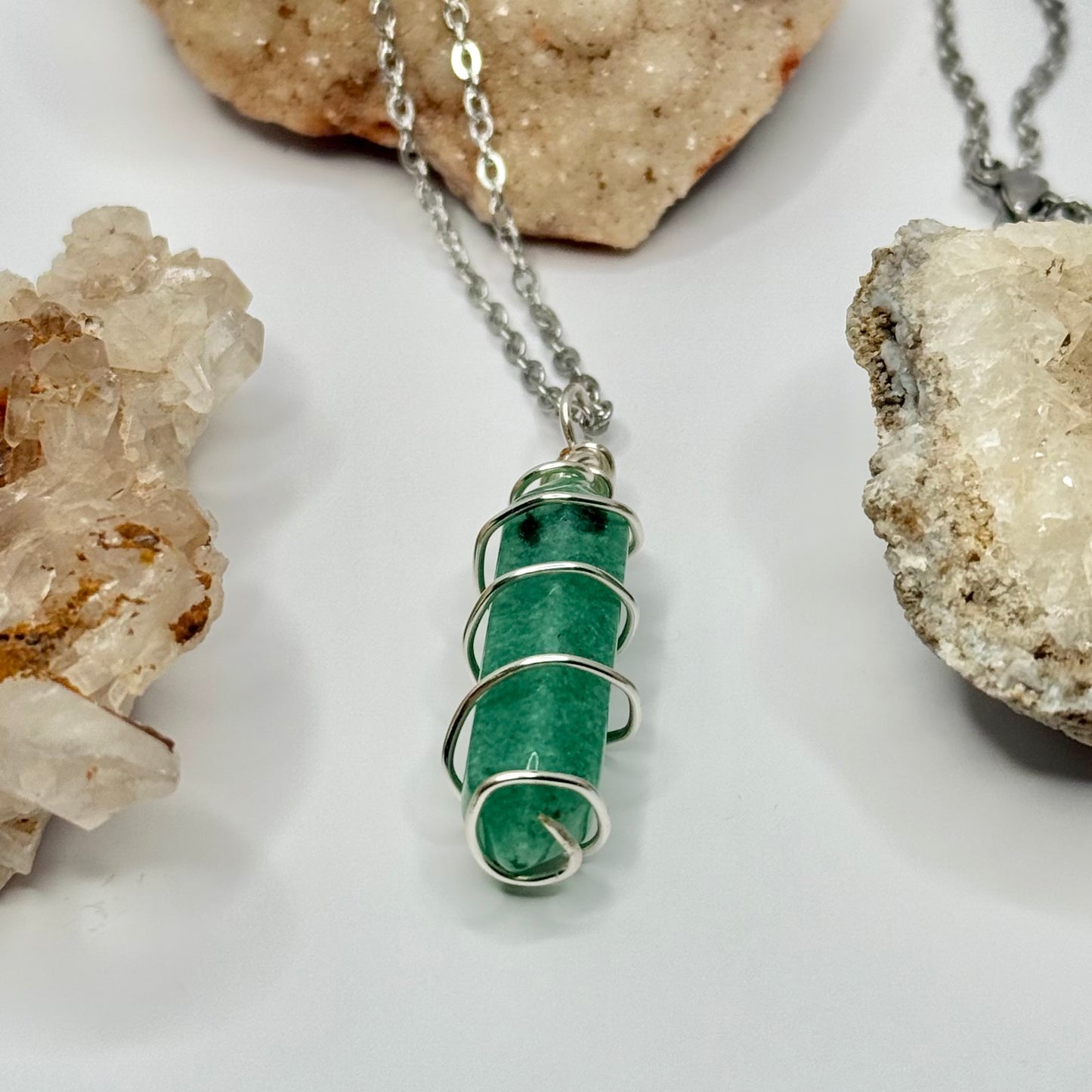 Silver Green Aventurine Necklace