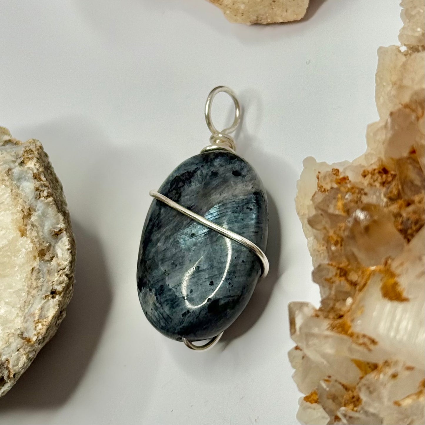 Silver Labradorite Pendant
