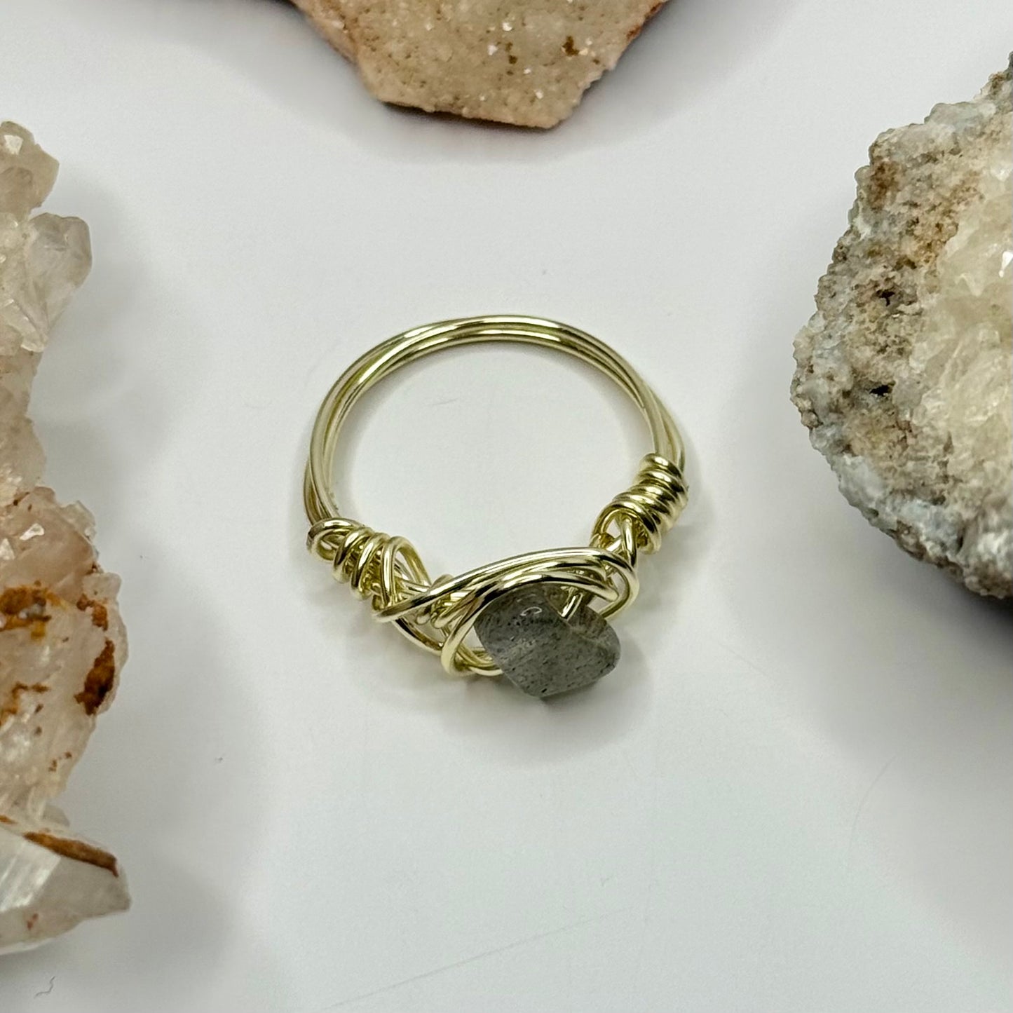 Gold Labradorite Ring