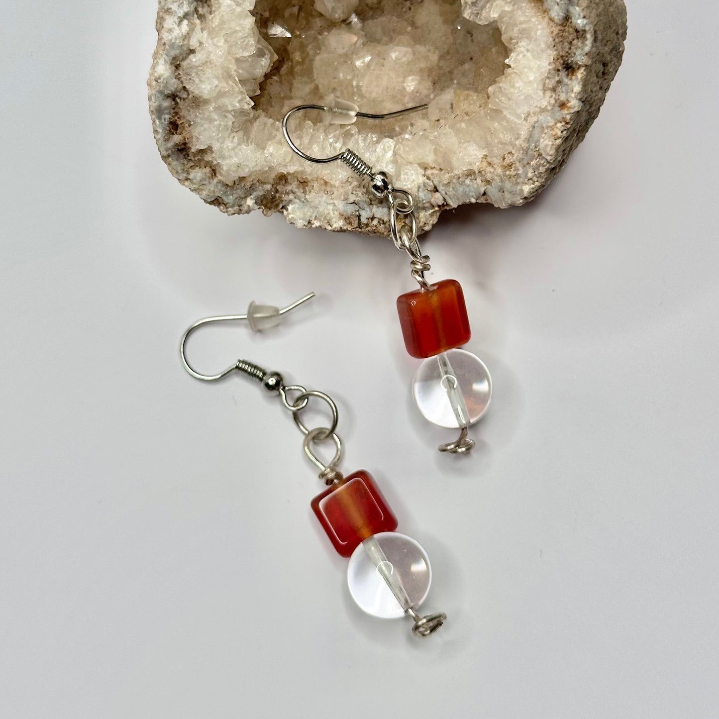 Silver Glass Earrings