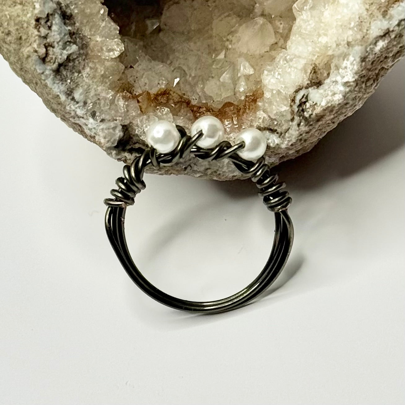 Charcoal Pearl Ring