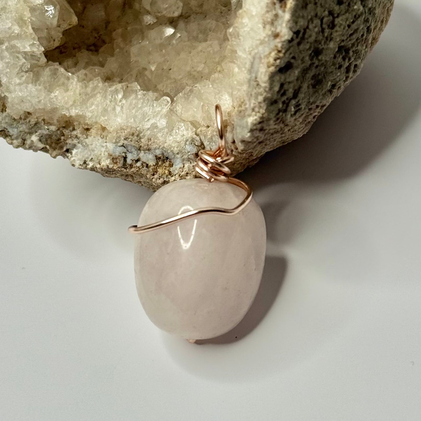 Rose Gold Rose Quartz Pendant