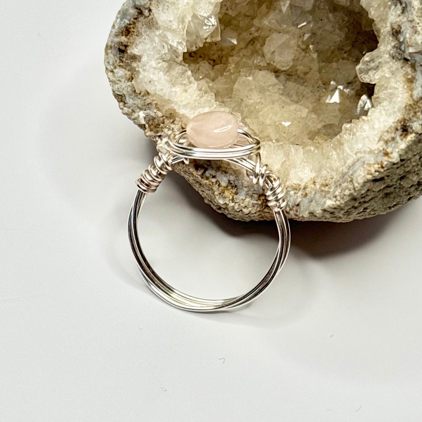 Silver Pink Beryl Ring