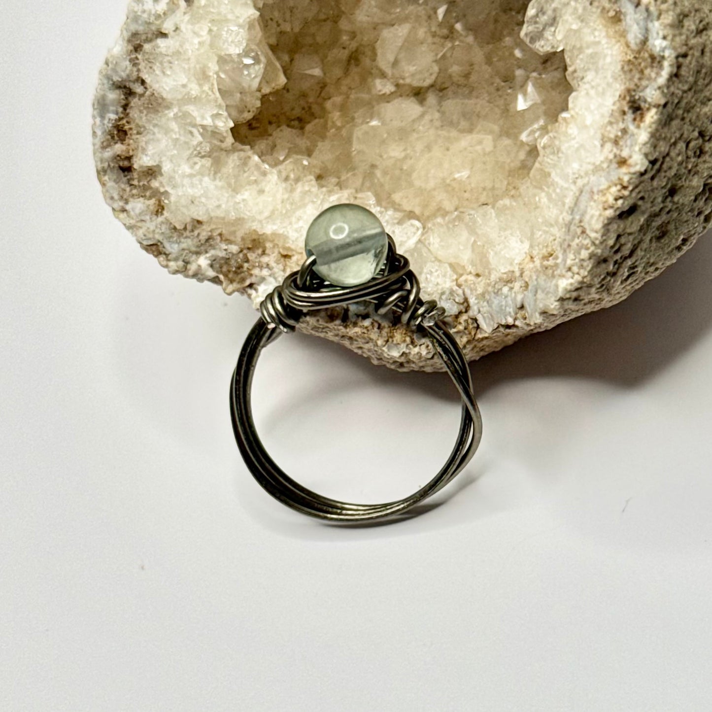Charcoal Green Fluorite Ring