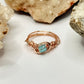 Rose Gold Blue Beaded Ring