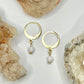 Gold Plated Fire and Ice Opal Huggie Earrings