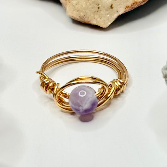 Gold Plated Amethyst Ring
