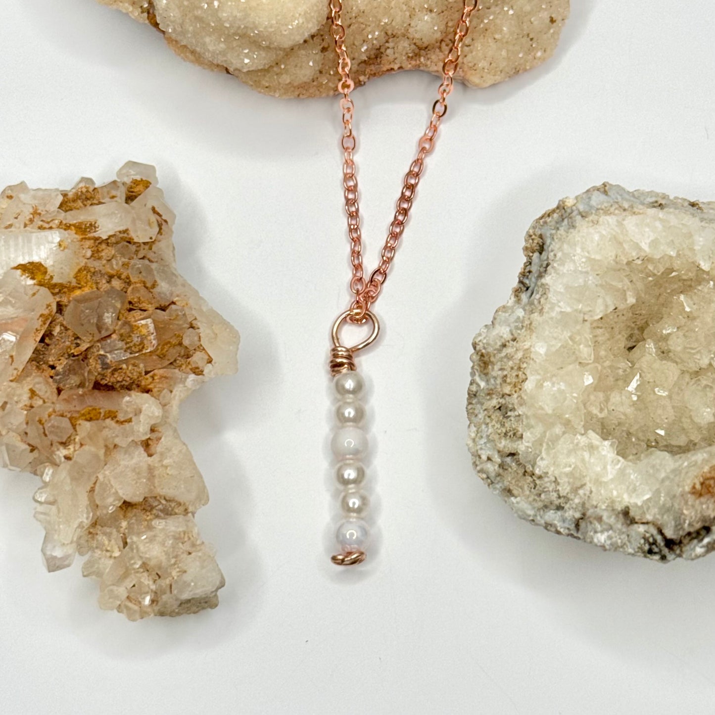 Rose Gold Foe Pearl Necklace