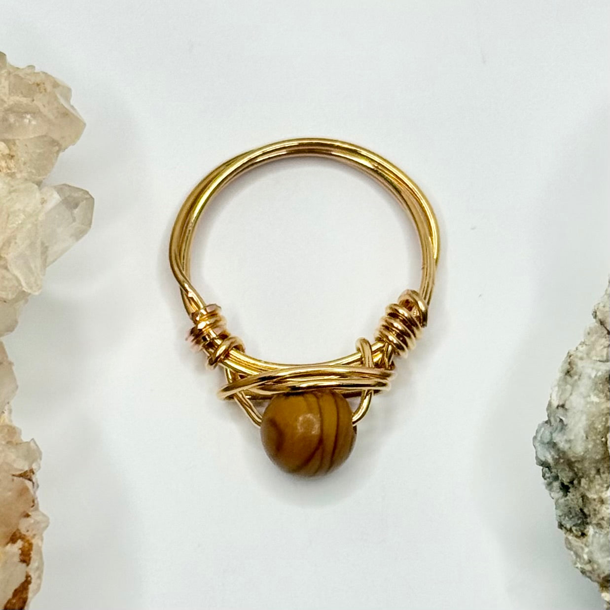 Gold Plated Picture Jasper Ring